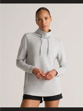 Quince Supersoft Fleece Mock Neck Pullover